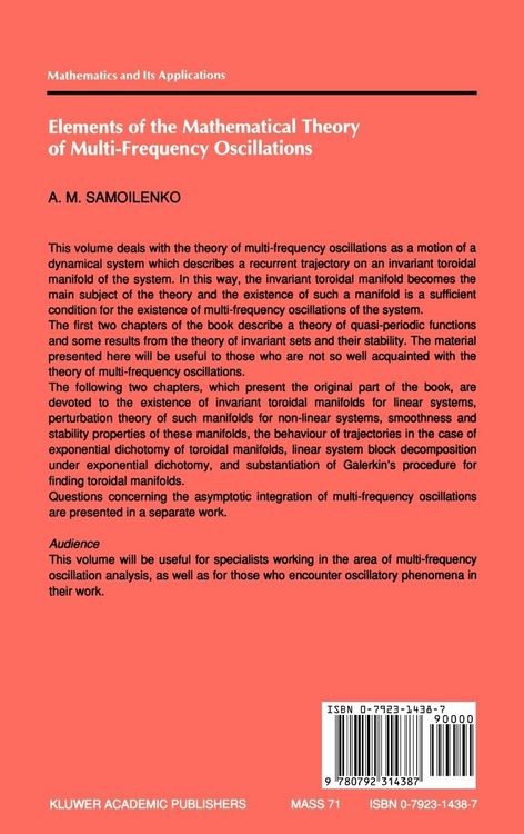 Produktbild: Elements of the Mathematical Theory of Multi-Frequency Oscillations