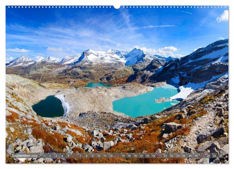 Produktbild: Berge - Gletscher - Seen (Wandkalender 2026 DIN A2 quer), CALVENDO Monatskalender