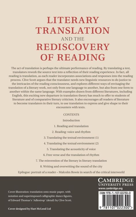 Produktbild: Literary Translation and the Rediscovery of Reading
