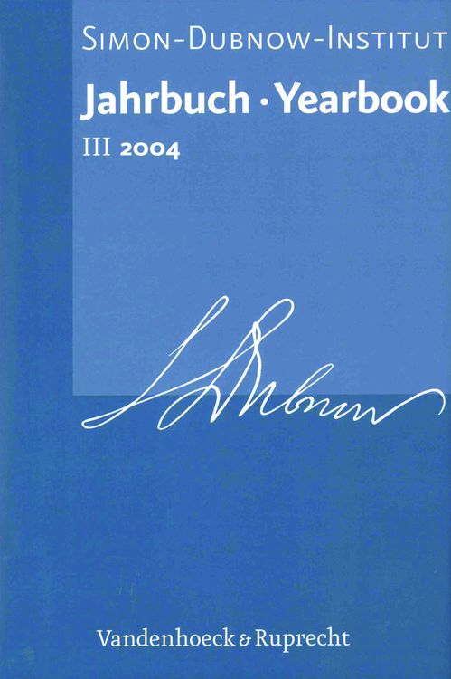 Produktbild: Jahrbuch des Simon-Dubnow-Instituts / Simon Dubnow Institute Yearbook III/2004