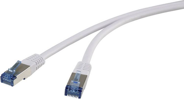 Produktbild: Renkforce RF-4737368 RJ45 Patchkabel CAT 6a S/FTP 1.00 m Grau hochflexibel, vergoldete Steckkontakte 1 St.
