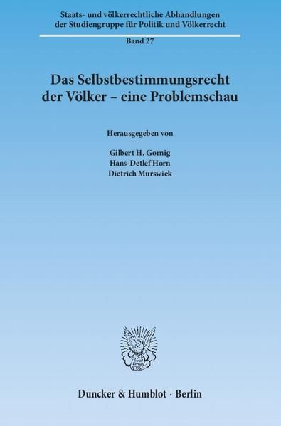 Produktbild: Das Selbstbestimmungsrecht der V&ouml;lker &ndash; eine Problemschau.