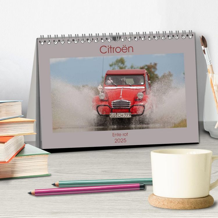 Produktbild: Citro&euml;n 2CV - Ente rot (Tischkalender 2025 DIN A5 quer), CALVENDO Monatskalender