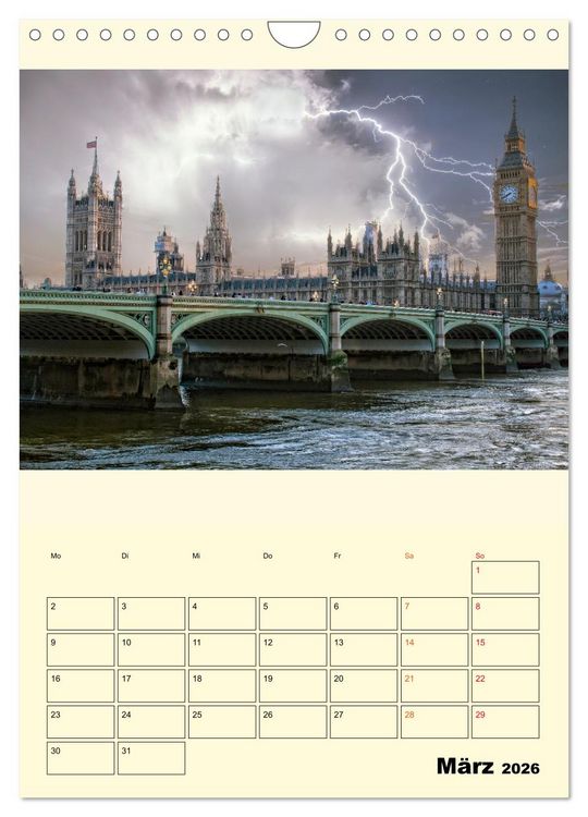 Produktbild: Metropolen im Gewitter (Wandkalender 2026 DIN A4 hoch), CALVENDO Monatskalender