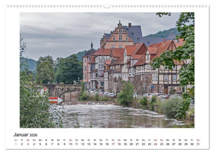 Produktbild: Faszination Fachwerk - an Weser und Ilme (hochwertiger Premium Wandkalender 2026 DIN A2 quer), Kunstdruck in Hochglanz