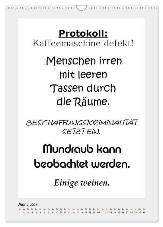 Produktbild: Spr&uuml;chekalender. Witziges f&uuml;rs B&uuml;ro (Wandkalender 2026 DIN A3 hoch), CALVENDO Monatskalender