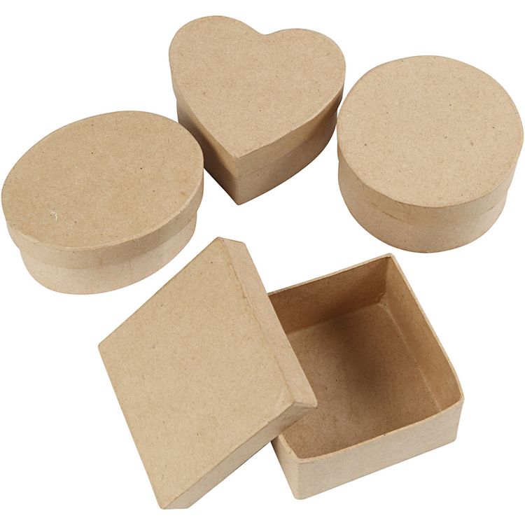 Produktbild: Creativ Company Mittelgro&szlig;e Schachteln, H 5 cm, D 10-12 cm, 4 Stk