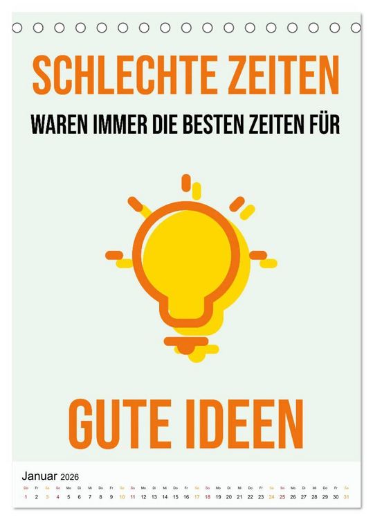 Produktbild: Dein monatlicher Motivationsschub: Das Leben wird nicht leichter, Du wirst nur st&auml;rker. (Tischkalender 2026 DIN A5 hoch), CALVENDO Monatskalender