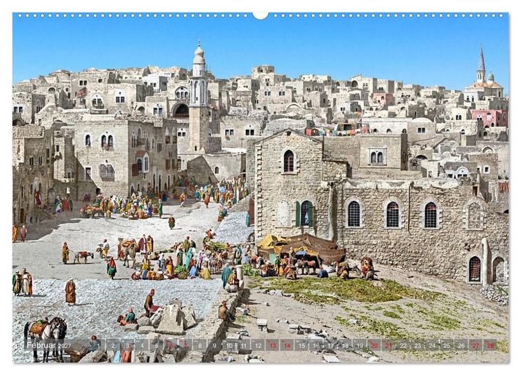 Produktbild: Heiliges Land um das Jahr 1900 - Fotos neu restauriert und koloriert (hochwertiger Premium Wandkalender 2027 DIN A2 quer), Kunstdruck in Hochglanz