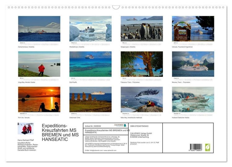 Produktbild: Expeditions-Kreuzfahrten MS BREMEN und MS HANSEATIC (Wandkalender 2026 DIN A2 quer), CALVENDO Monatskalender