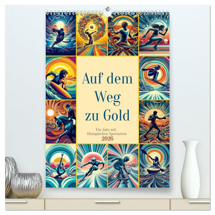 Produktbild: Auf dem Weg zu Gold - Ein Jahr mit Olympischen Sportarten (hochwertiger Premium Wandkalender 2026 DIN A2 hoch), Kunstdruck in Hochglanz