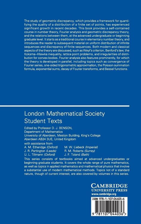 Produktbild: Number Theory, Fourier Analysis and Geometric Discrepancy