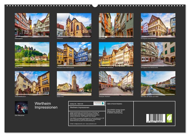 Produktbild: Wertheim Impressionen (hochwertiger Premium Wandkalender 2026 DIN A2 quer), Kunstdruck in Hochglanz