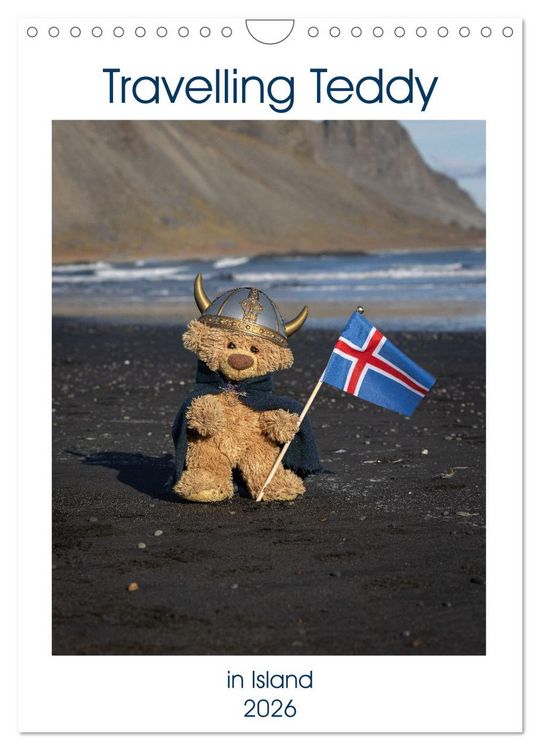 Produktbild: Travelling Teddy in Island (Wandkalender 2026 DIN A4 hoch), CALVENDO Monatskalender