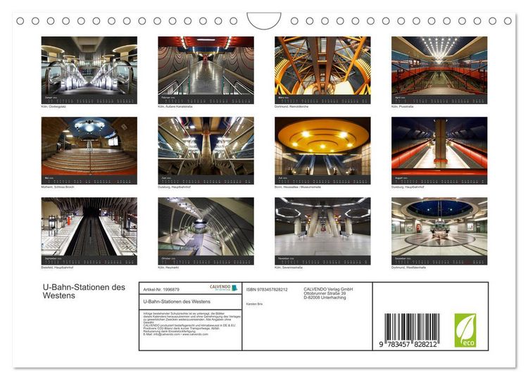Produktbild: U-Bahn-Stationen des Westens (Wandkalender 2026 DIN A4 quer), CALVENDO Monatskalender