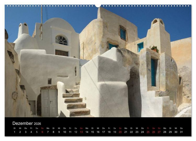 Produktbild: Santorini &ndash; Leben auf dem Vulkan (hochwertiger Premium Wandkalender 2026 DIN A2 quer), Kunstdruck in Hochglanz