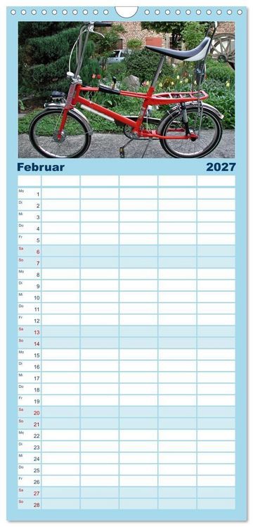 Produktbild: Familienplaner 2027 - Liebe zum Fahrrad mit 5 Spalten (Wandkalender, 21 x 45 cm) CALVENDO