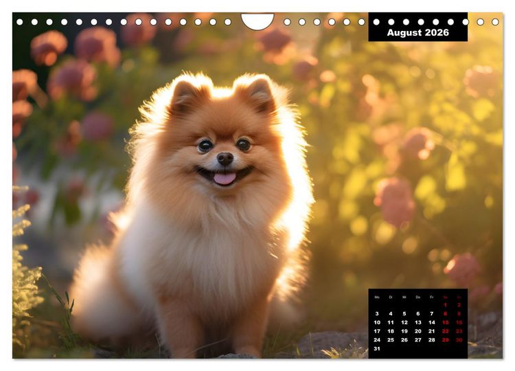 Produktbild: Zwergspitze - kleine Hunde, gro&szlig;e Pers&ouml;nlichkeiten (Wandkalender 2026 DIN A4 quer), CALVENDO Monatskalender