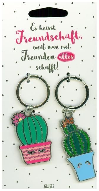 Produktbild: Schl&uuml;sselanh&auml;nger Set mit Kaktus "Freundschaft"