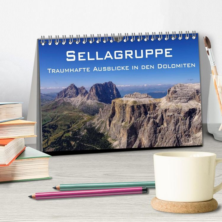 Produktbild: Sellagruppe - Traumhafte Ausblicke in den Dolomiten (Tischkalender 2026 DIN A5 quer), CALVENDO Monatskalender