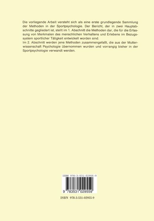 Produktbild: Empirische Methoden in der Sportpsychologie