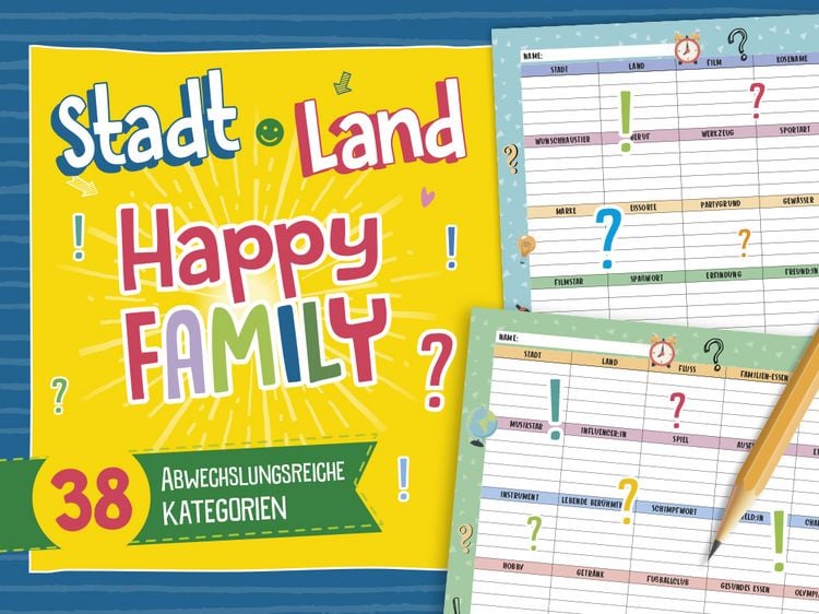 Produktbild: Stadt, Land, Happy Family - Spieleblock