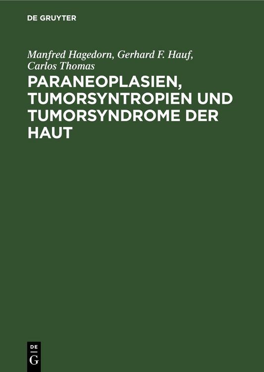 Produktbild: Paraneoplasien, Tumorsyntropien und Tumorsyndrome der Haut