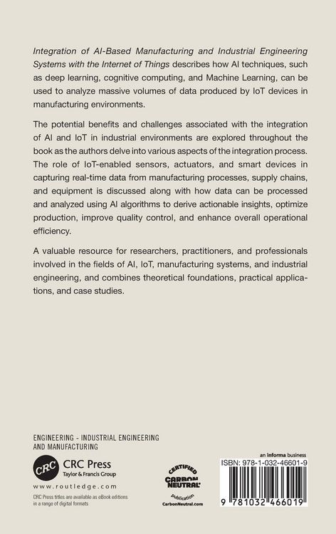 Produktbild: Integration of AI-Based Manufacturing and Industrial Engineering Systems with the Internet of Things