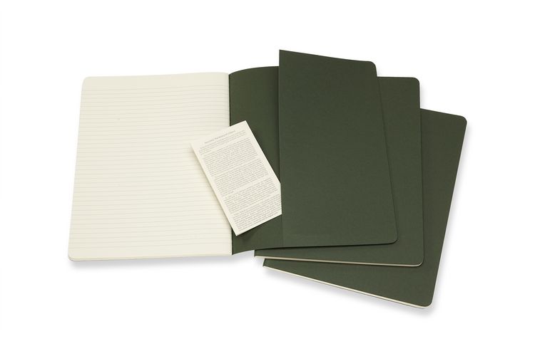 Produktbild: MOLESKINE CAHIER XL, 3ER SET, LINIERT, KARTONEINBAND, MYRTENGR&Uuml;N