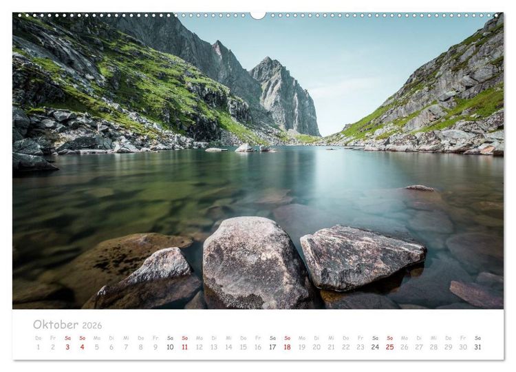 Produktbild: Norwegische Berg- und Fjordlandschaften (Wandkalender 2026 DIN A2 quer), CALVENDO Monatskalender