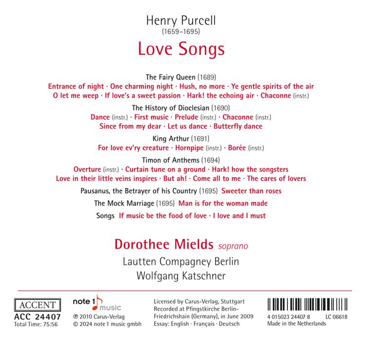 Produktbild: Henry Purcell: Love Songs