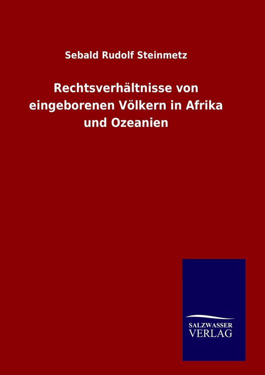 Produktbild: Rechtsverh&auml;ltnisse von eingeborenen V&ouml;lkern in Afrika und Ozeanien