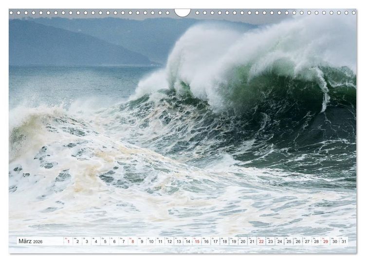 Produktbild: WASSERBERGE - Die Riesenwellen von Nazar&eacute; (Wandkalender 2026 DIN A3 quer), CALVENDO Monatskalender