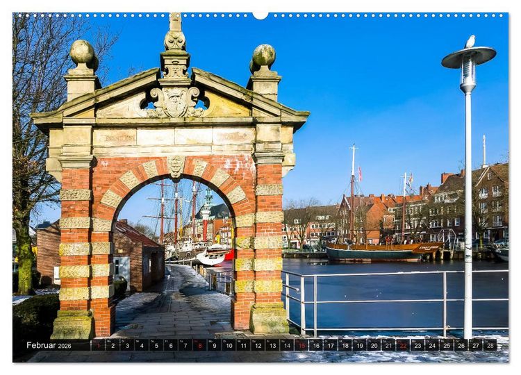 Produktbild: EMDEN Seehafenstadt mit Flair (Wandkalender 2026 DIN A2 quer), CALVENDO Monatskalender