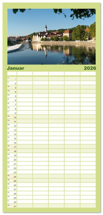 Produktbild: Familienplaner 2026 - Deutschlands sch&ouml;nste Altst&auml;dte - Bayern mit 5 Spalten (Wandkalender, 21 x 45 cm) CALVENDO