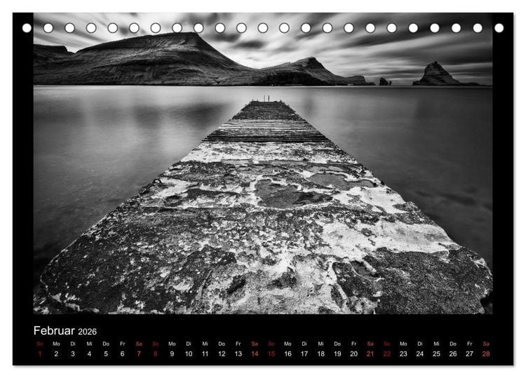 Produktbild: Soultouch - Schwarzwei&szlig; Landschaften, die die Seele ber&uuml;hren (Tischkalender 2026 DIN A5 quer), CALVENDO Monatskalender