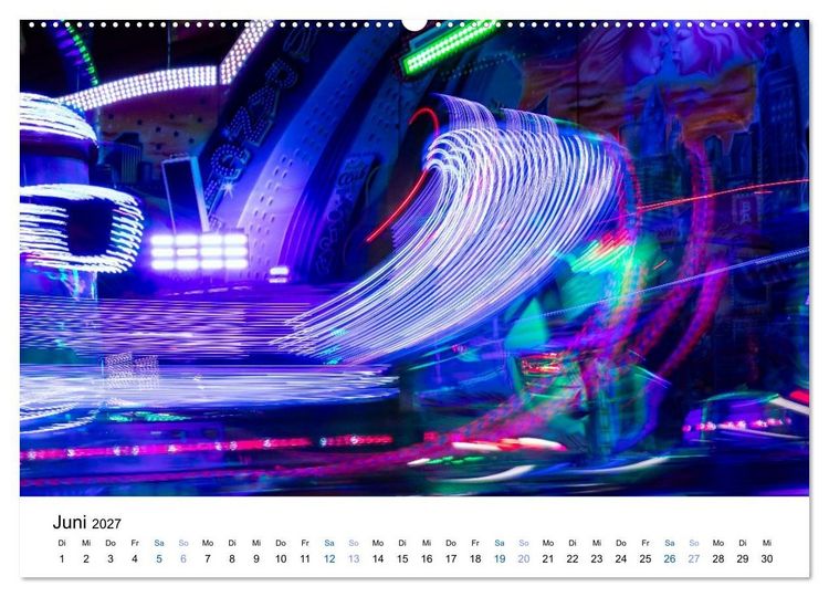 Produktbild: Lichter des Jahrmarkts in Langzeitbelichtung (hochwertiger Premium Wandkalender 2027 DIN A2 quer), Kunstdruck in Hochglanz