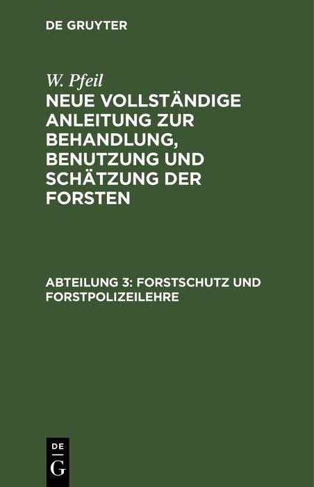 Produktbild: Forstschutz und Forstpolizeilehre