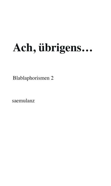 Produktbild: Ach, &uuml;brigens&hellip;