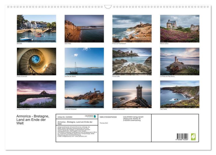 Produktbild: Armorica - Bretagne, Land am Ende der Welt (Wandkalender 2027 DIN A2 quer), CALVENDO Monatskalender