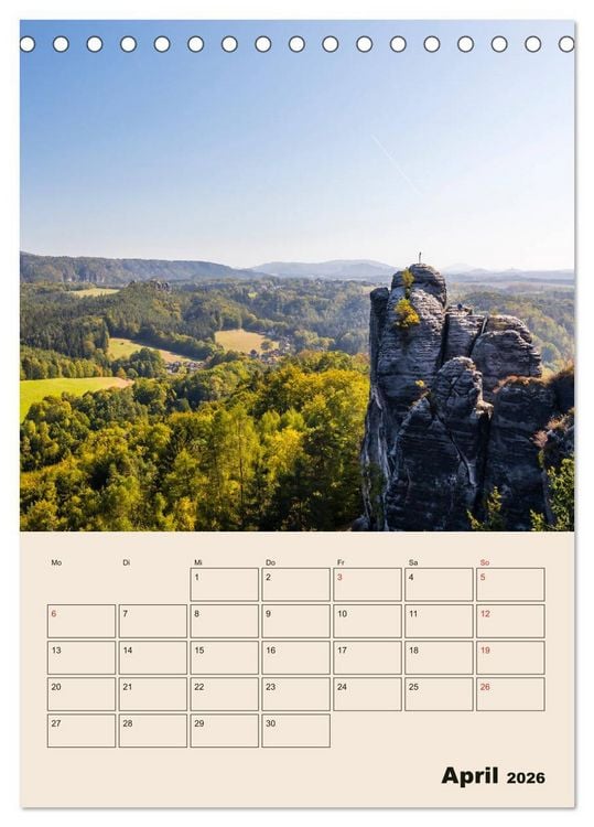 Produktbild: Zauberhafte S&auml;chsische Schweiz (Tischkalender 2026 DIN A5 hoch), CALVENDO Monatskalender