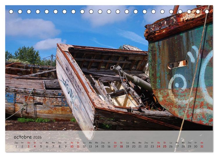 Produktbild: Bretagne Ambiance d'un cimeti&egrave;re &agrave; bateaux (Calendrier de bureau 2026 DIN A5 vertical), CALVENDO calendrier mensuel