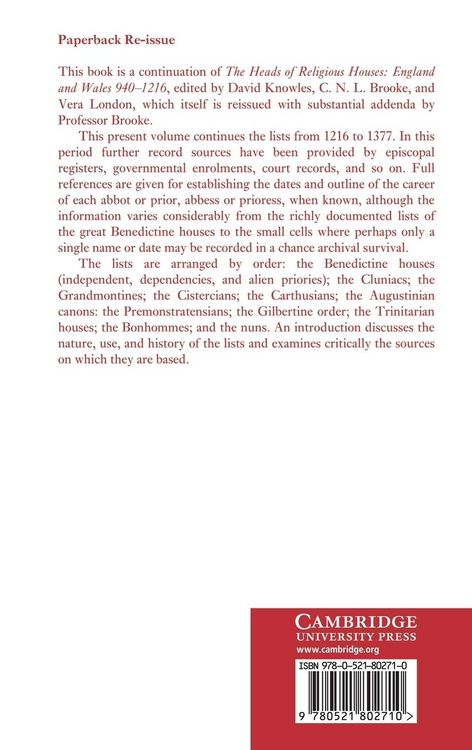Produktbild: The Heads of Religious Houses