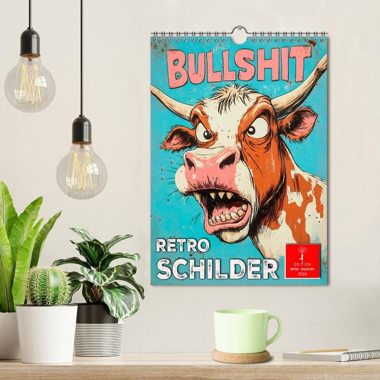 Produktbild: Retro Schilder (Wandkalender 2026 DIN A4 hoch), CALVENDO Monatskalender