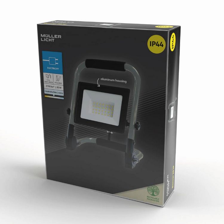 Produktbild: M&uuml;ller-Licht Denver LED-Baustrahler 20W 2190lm Neutralwei&szlig; 21600052