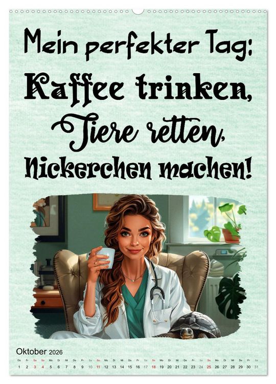 Produktbild: Tierarztspr&uuml;che (hochwertiger Premium Wandkalender 2026 DIN A2 hoch), Kunstdruck in Hochglanz