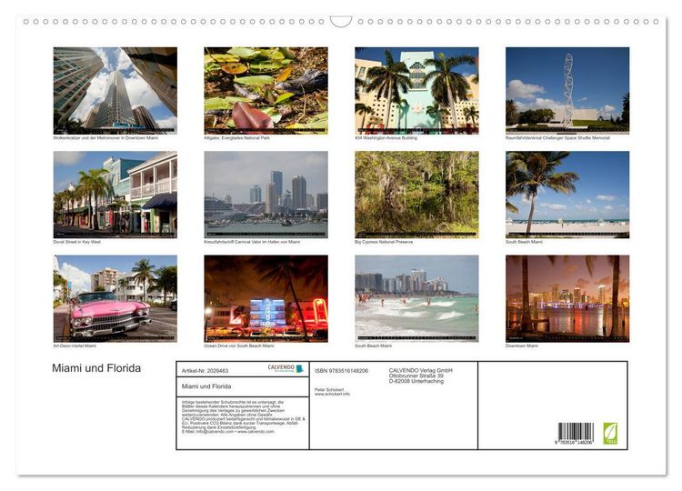 Produktbild: Miami und Florida (Wandkalender 2026 DIN A2 quer), CALVENDO Monatskalender