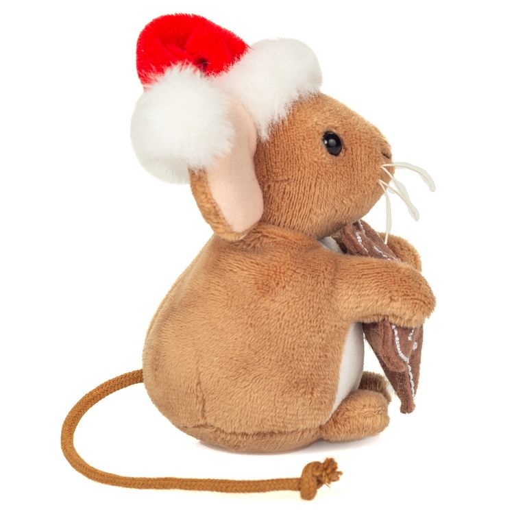 Produktbild: Teddy Hermann 94615 - Weihnachtsmaus mit Keks, Pl&uuml;sch, 11 cm