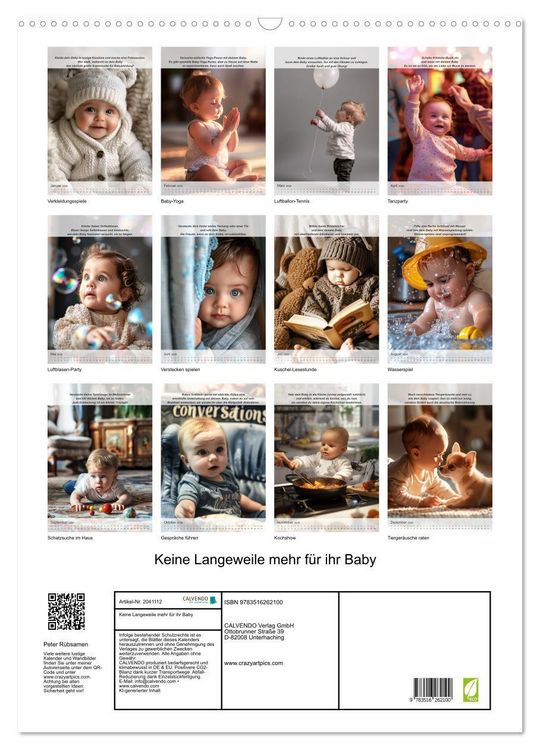 Produktbild: Keine Langeweile mehr f&uuml;r ihr Baby (Wandkalender 2026 DIN A2 hoch), CALVENDO Monatskalender