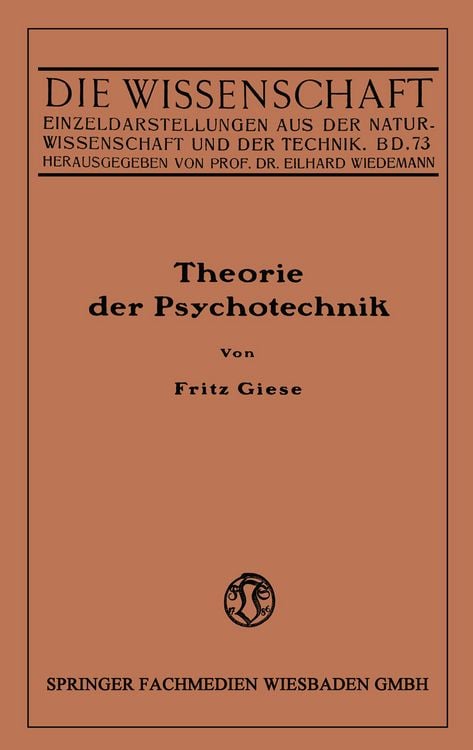 Produktbild: Theorie der Psychotechnik